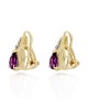 Pear Amethyst and Diamond Accent Earrings